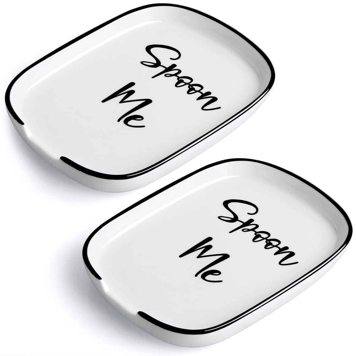 DAYYET ceramic spoon rest large 2-pack on counter keeps utensils organized.