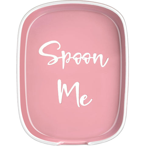 DAYYET ceramic spoon rest on stove top in pink, catches drips to keep counters clean.