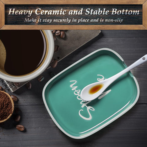 DAYYET country-design spoon rest adds rustic charm to teal kitchen decor