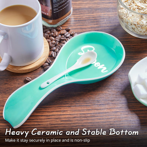 DAYYET heat-resistant-ceramic-spoon-rest endures cooking heat without wobble