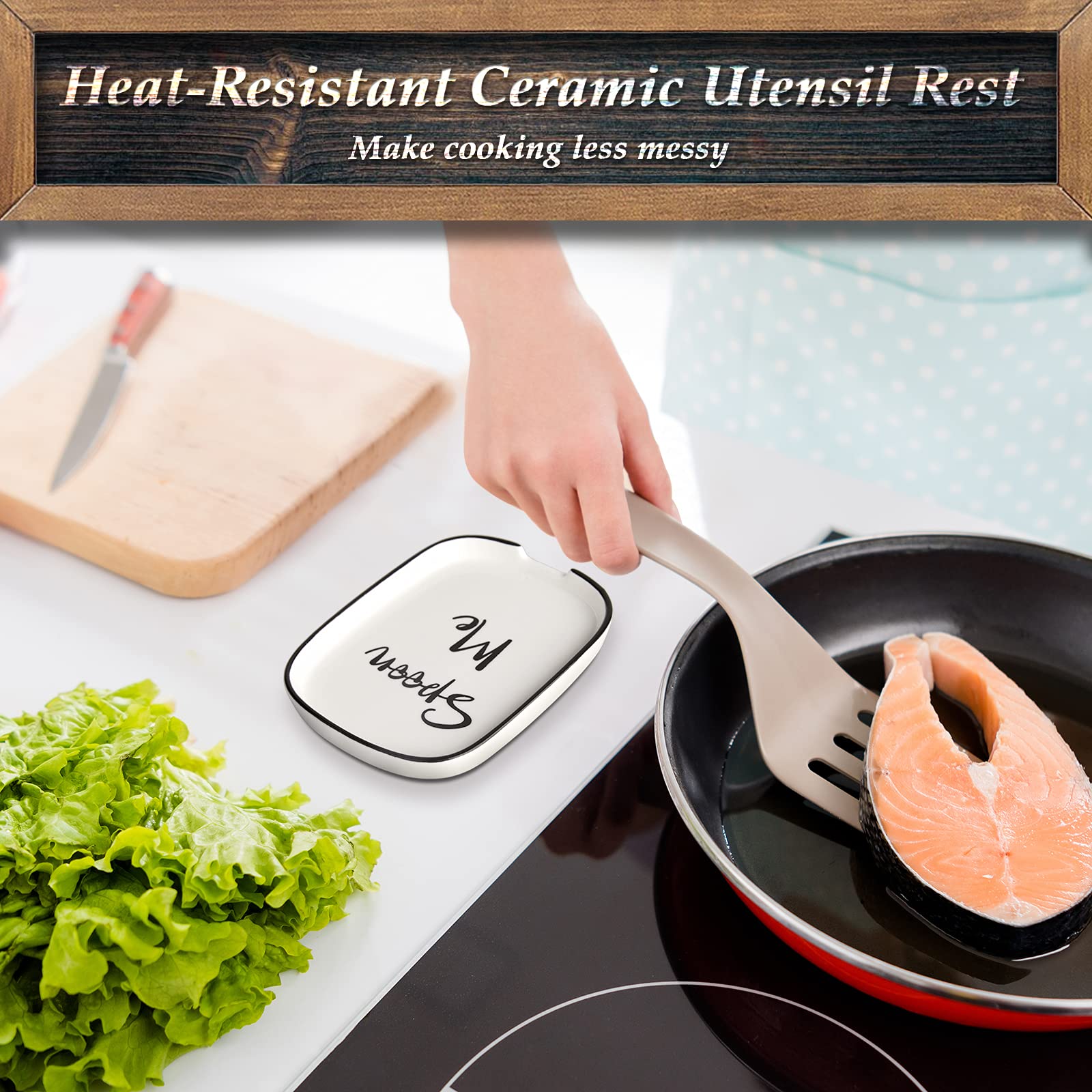 DAYYET durable ceramic spoon rest stays heavy and steady during use.