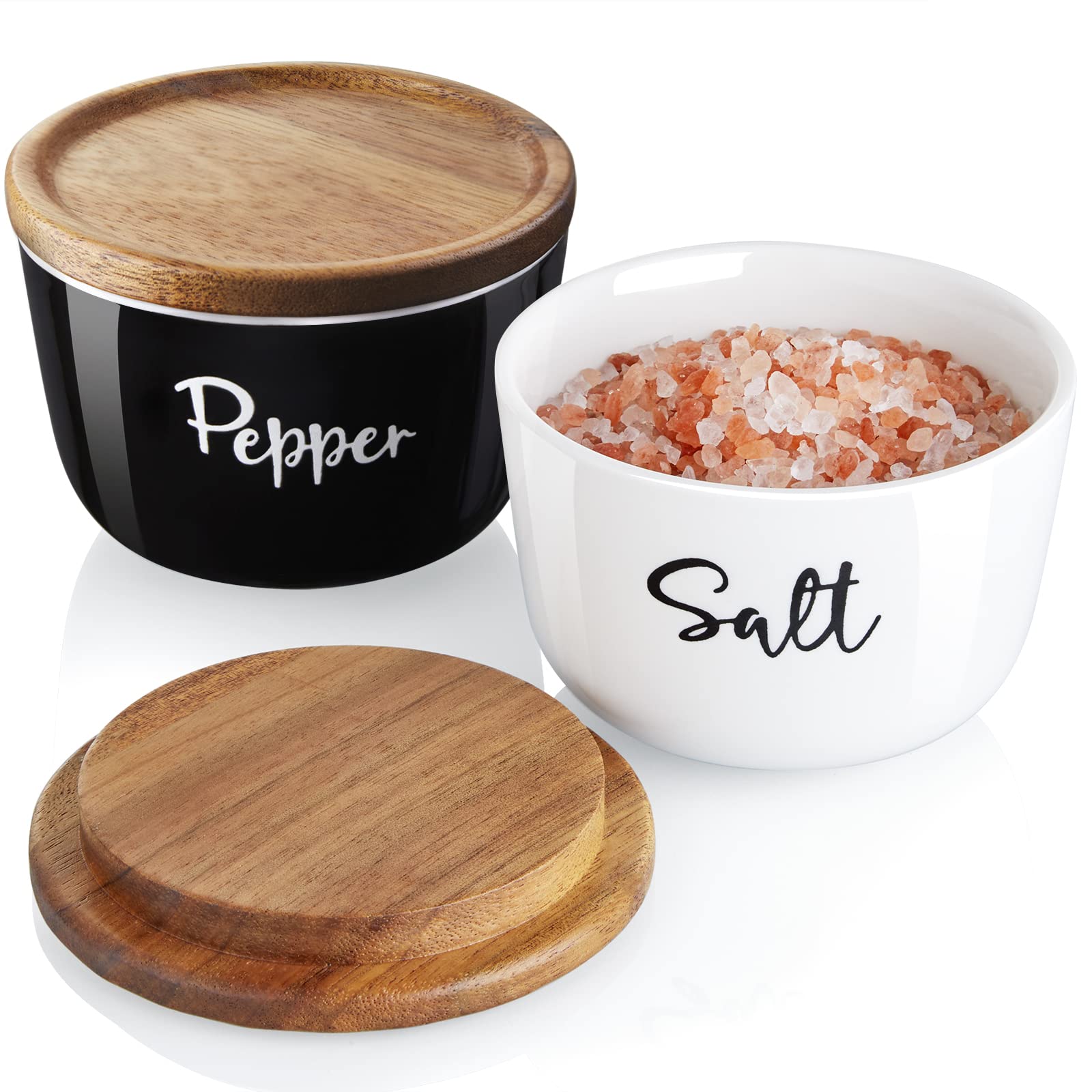 DAYYET salt bowls 10oz with lid for organized counter space.