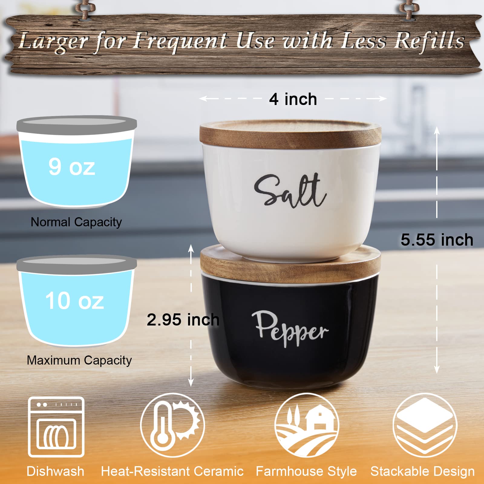 DAYYET stackable ceramic bowls save cabinet space on busy kitchen counters.