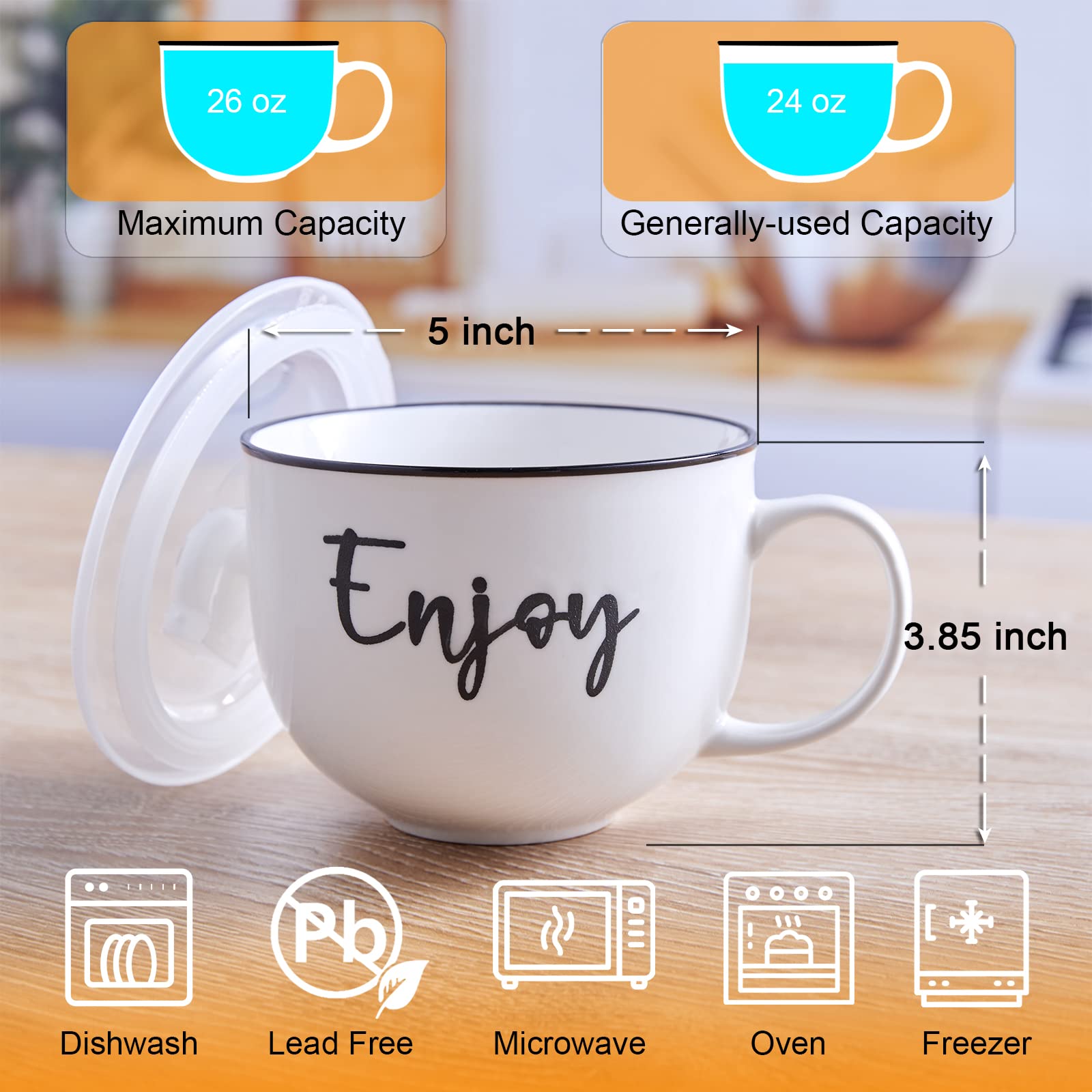 DAYYET ceramic mug demonstrates microwave and dishwasher safe convenience for easy reheats.