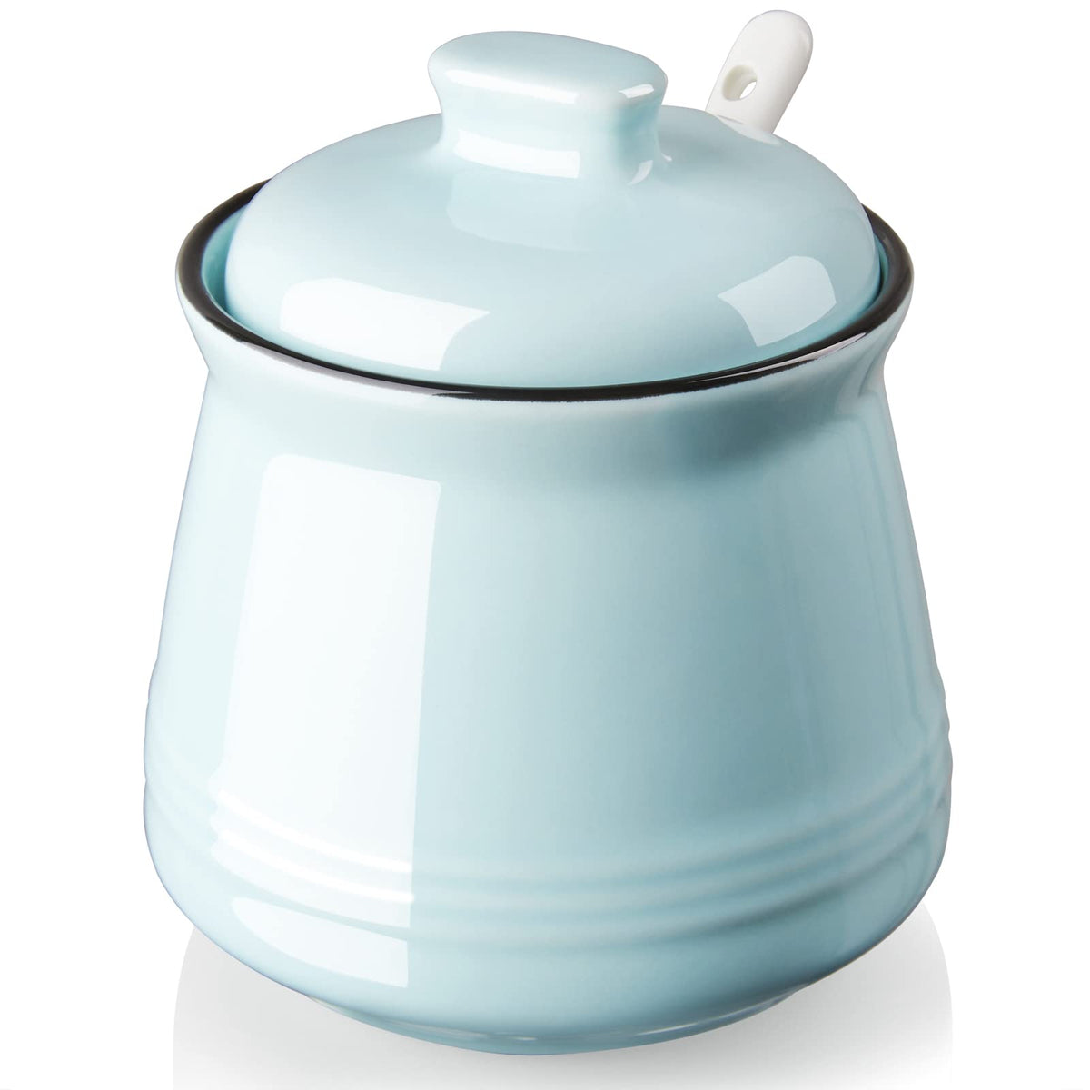 DAYYET sugar bowl with lid and spoon for mess-free scooping
