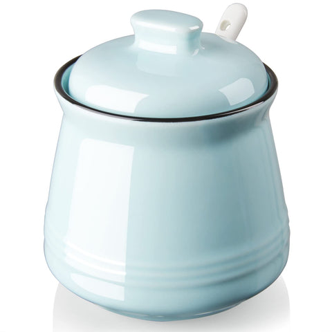 DAYYET sugar bowl with lid and spoon for mess-free scooping