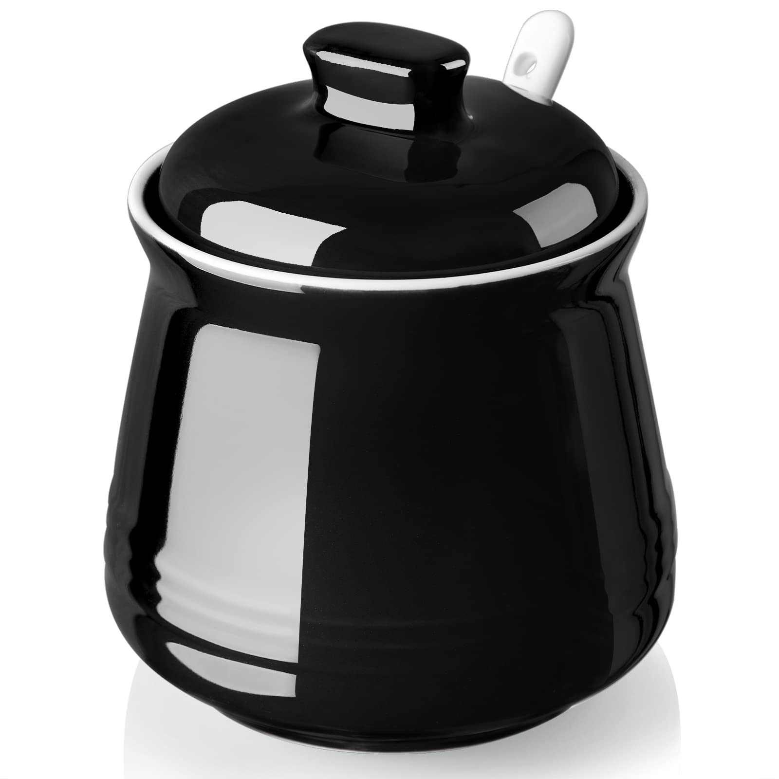 DAYYET sugar bowl with lid shows the 12 oz capacity for sugar and condiments.