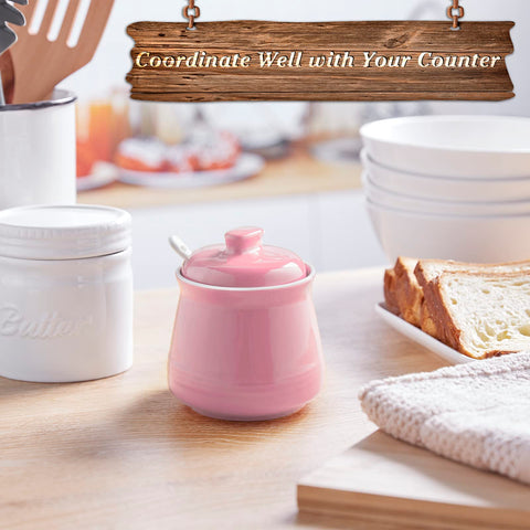 DAYYET sugar jar for coffee bar keeps contents fresh with a secure lid.