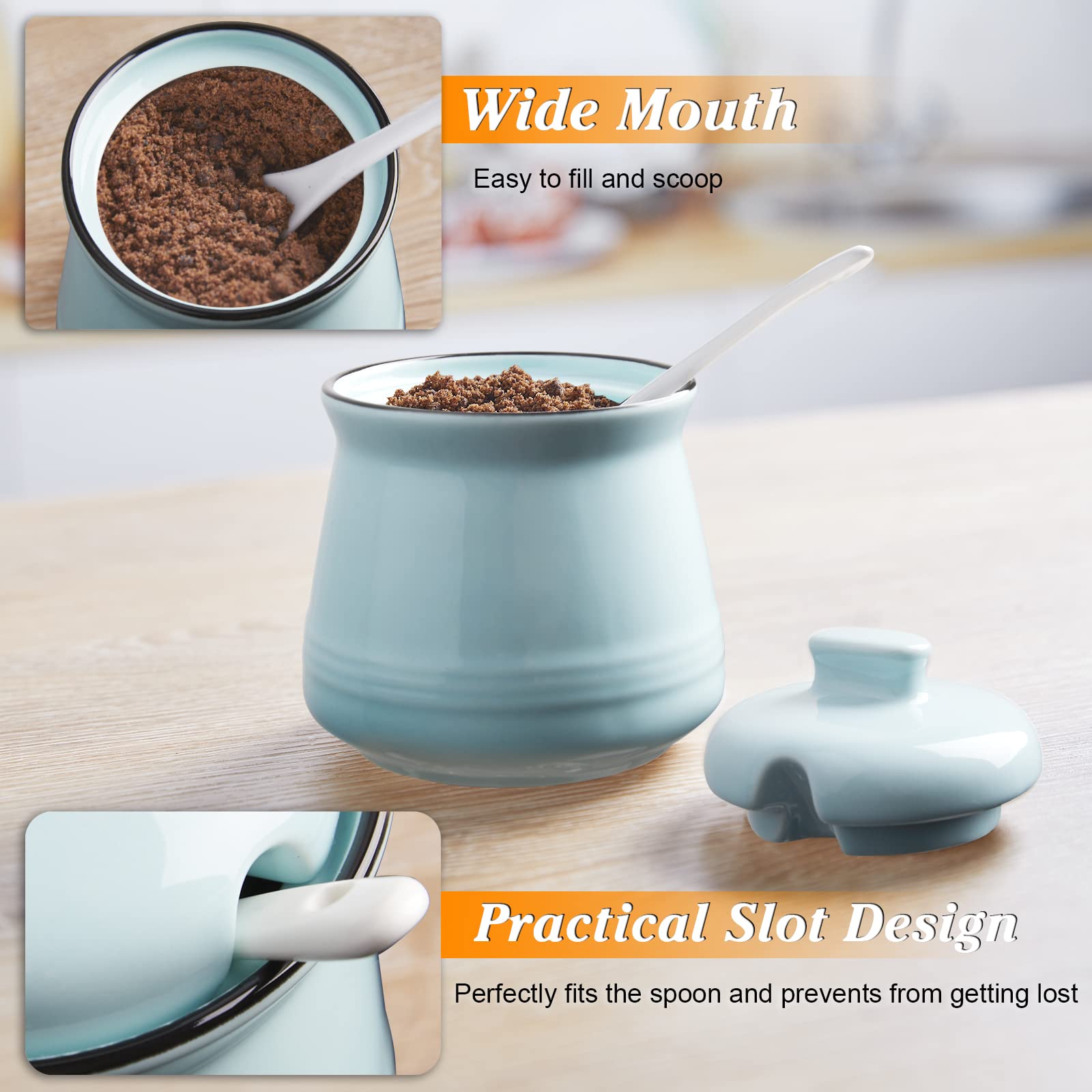 DAYYET sugar jar with spoon showing accurate portioning