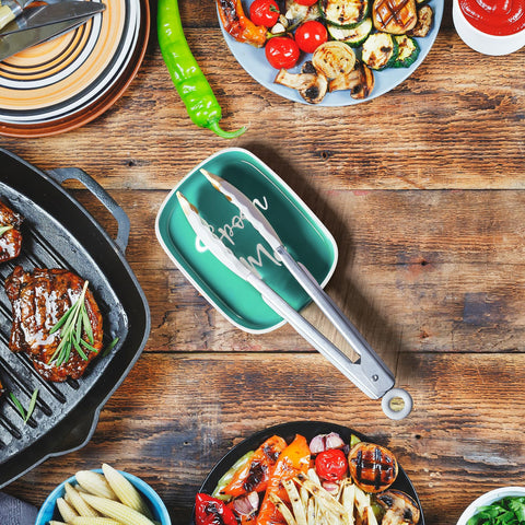 DAYYET teal spoon rest enhances modern rustic kitchen decor and practical counter protection