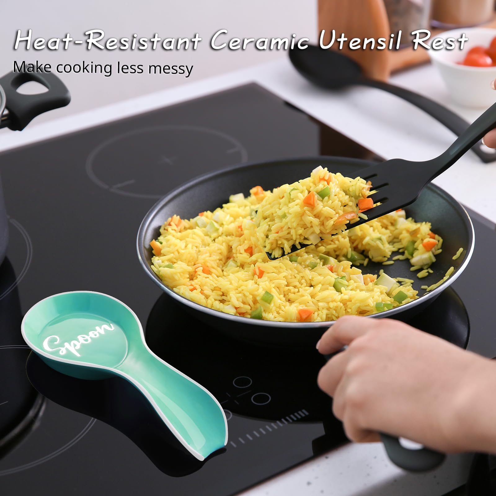 DAYYET utensil-rest-ladles-tongs accommodates large utensils with stable placement