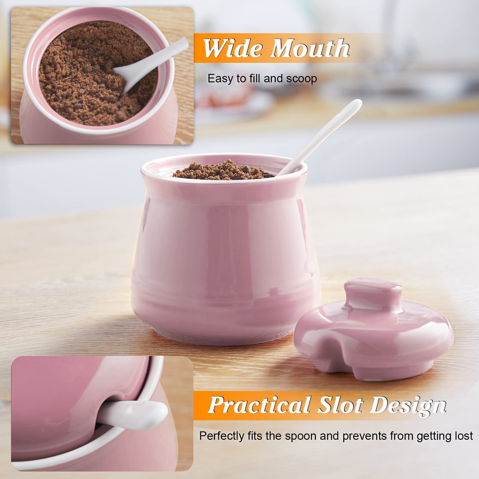 DAYYET wide-mouth sugar container simplifies filling and scooping.