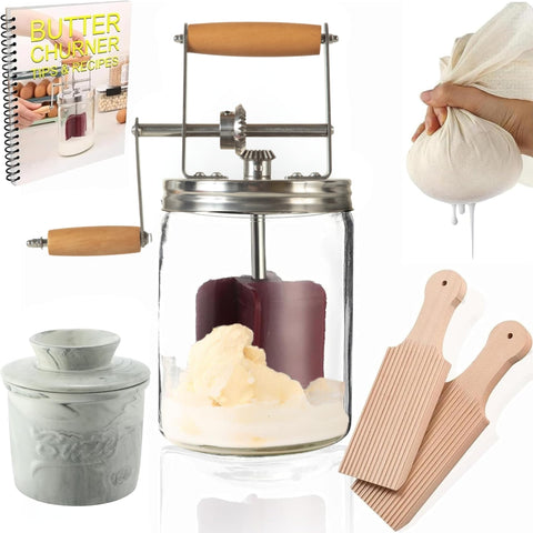 Dazey Butter Churner in action turning cream into butter at home