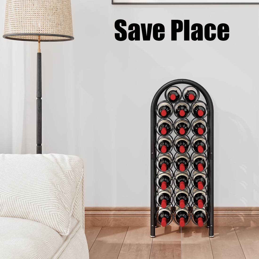 Dazioter compact 6-bottle display fits cellars or bars for organized appeal.