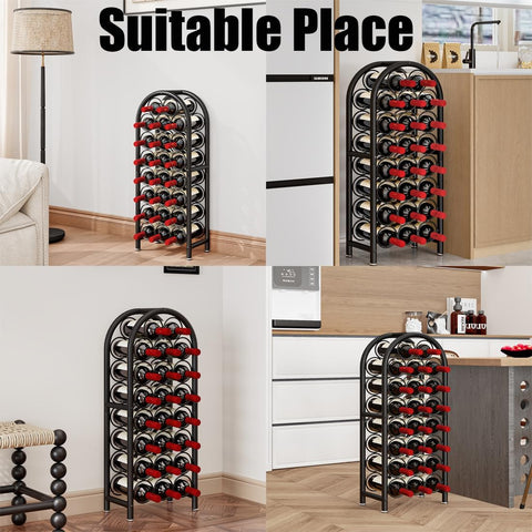 Dazioter floor wine storage suited for dining rooms and kitchens for quick access.