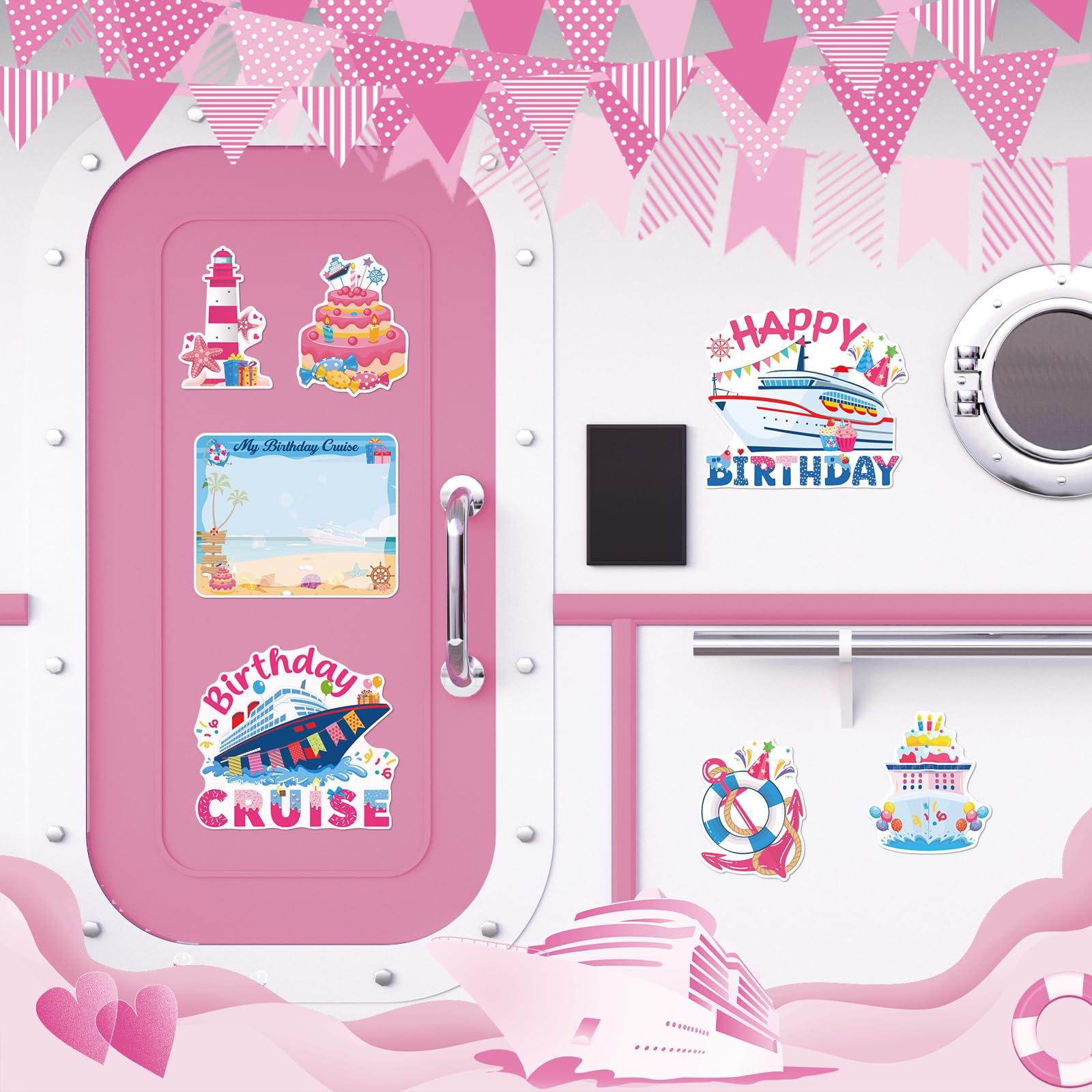Dazoratix birthday cruise magnets beach scene brightens party decor.