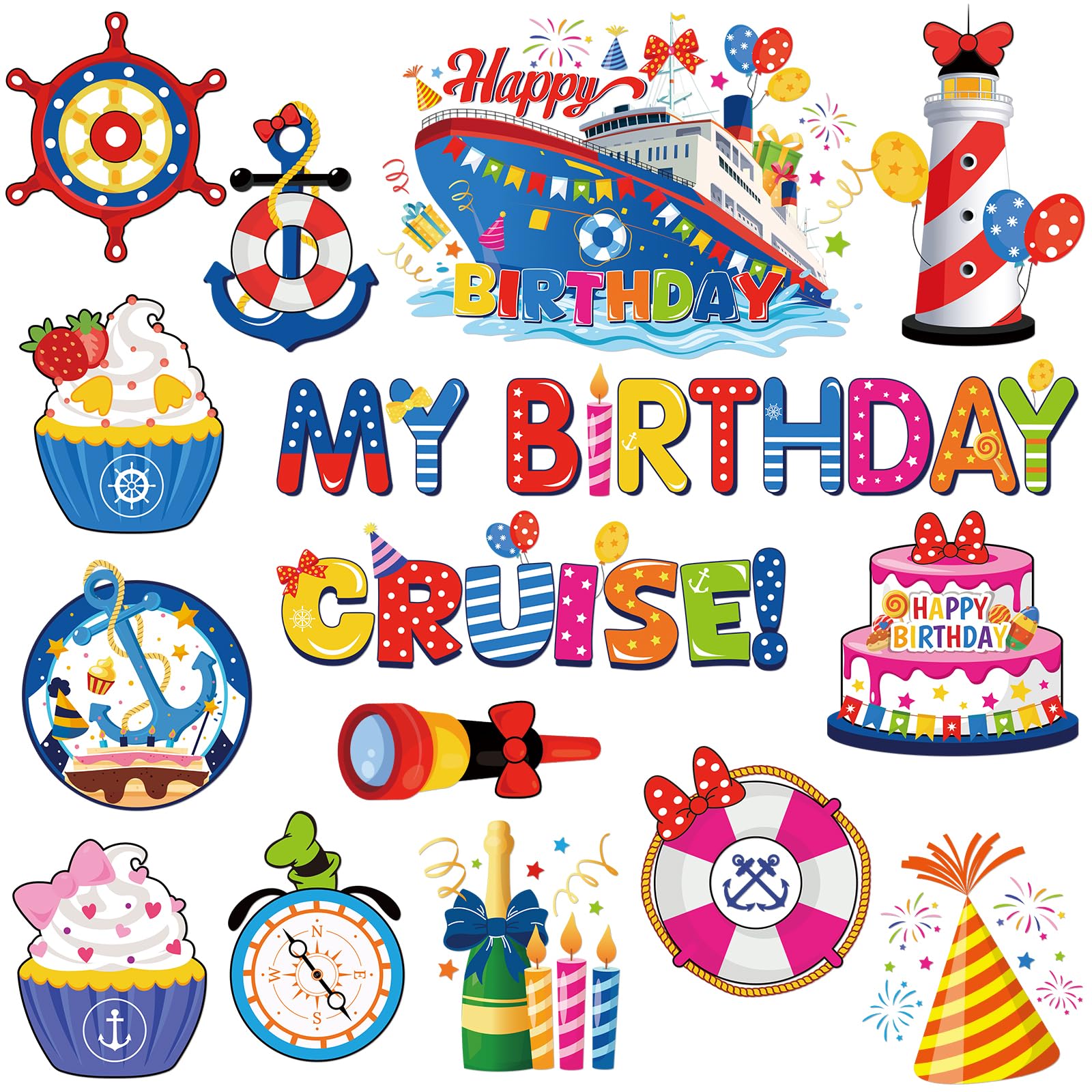 Dazoratix birthday cruise ship magnet for fridge and door decor.