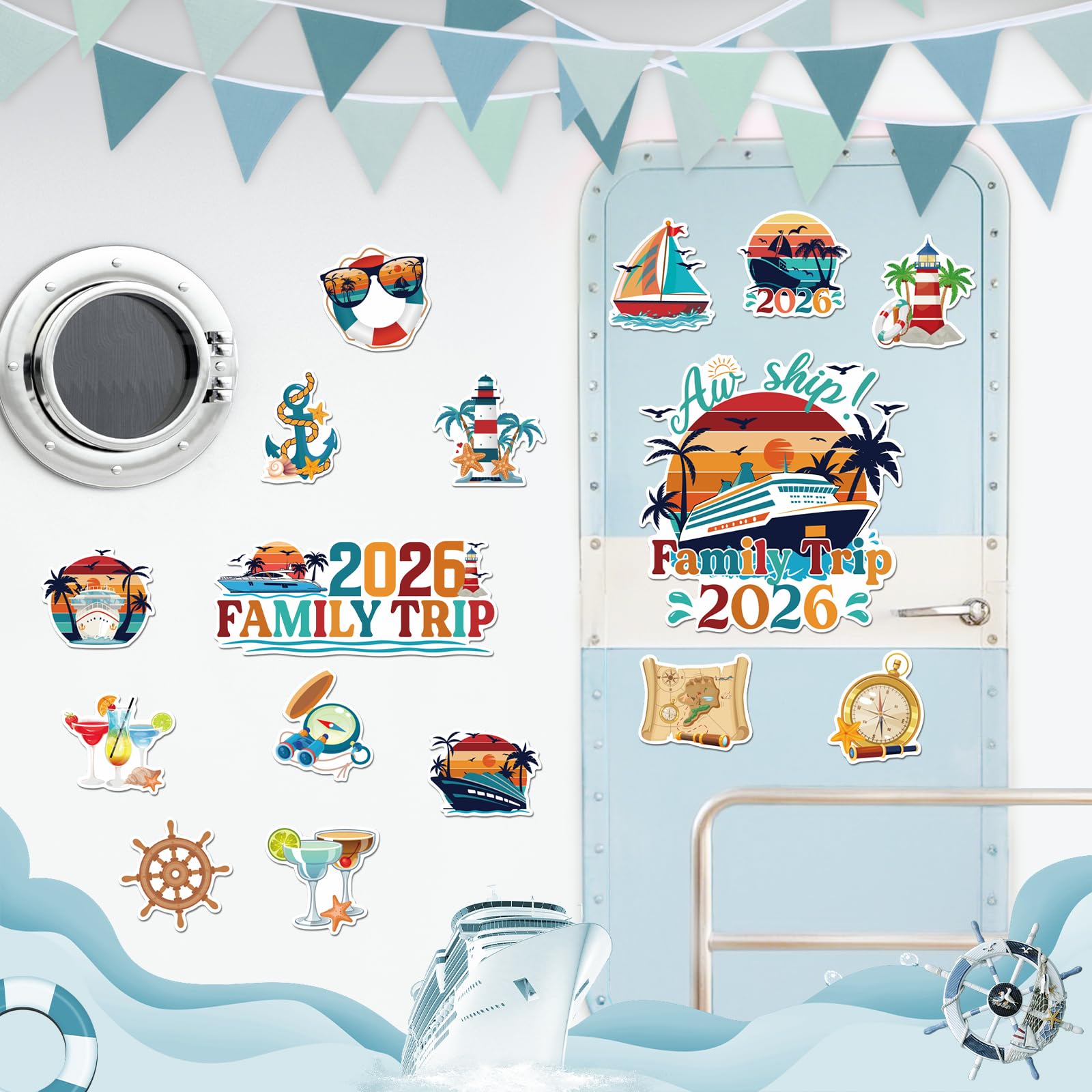 Dazoratix cruise magnet shows cocktails graphics, ideal for festive shipboard occasions.