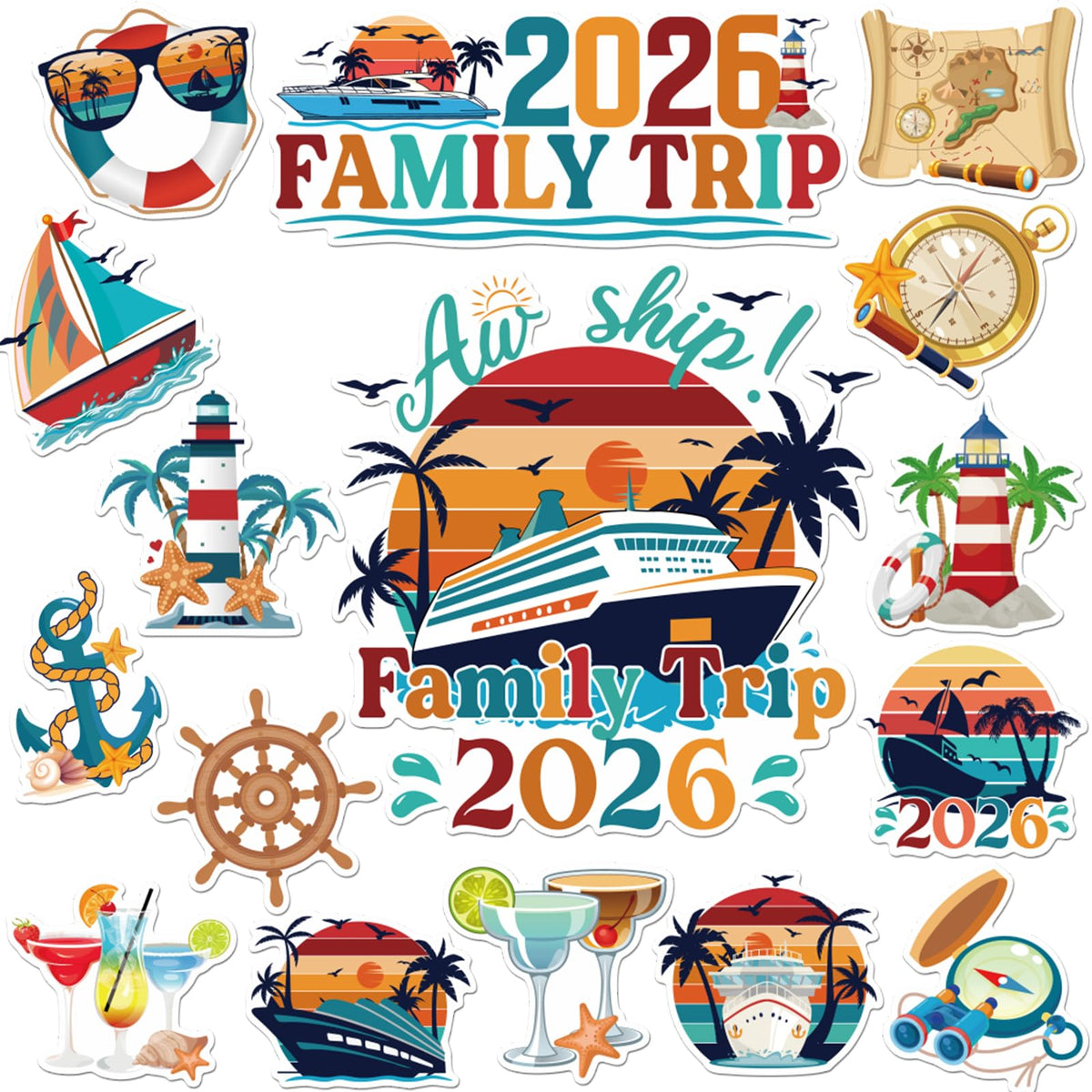 Dazoratix retro cruise magnet with cruise ship pattern for door decor and seaside vibes.