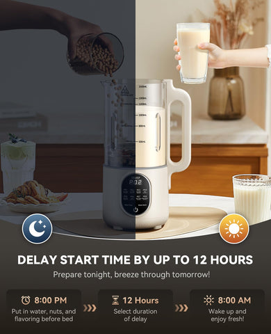 DBJRP 8-in-1 control panel shows versatile options for milks and drinks.