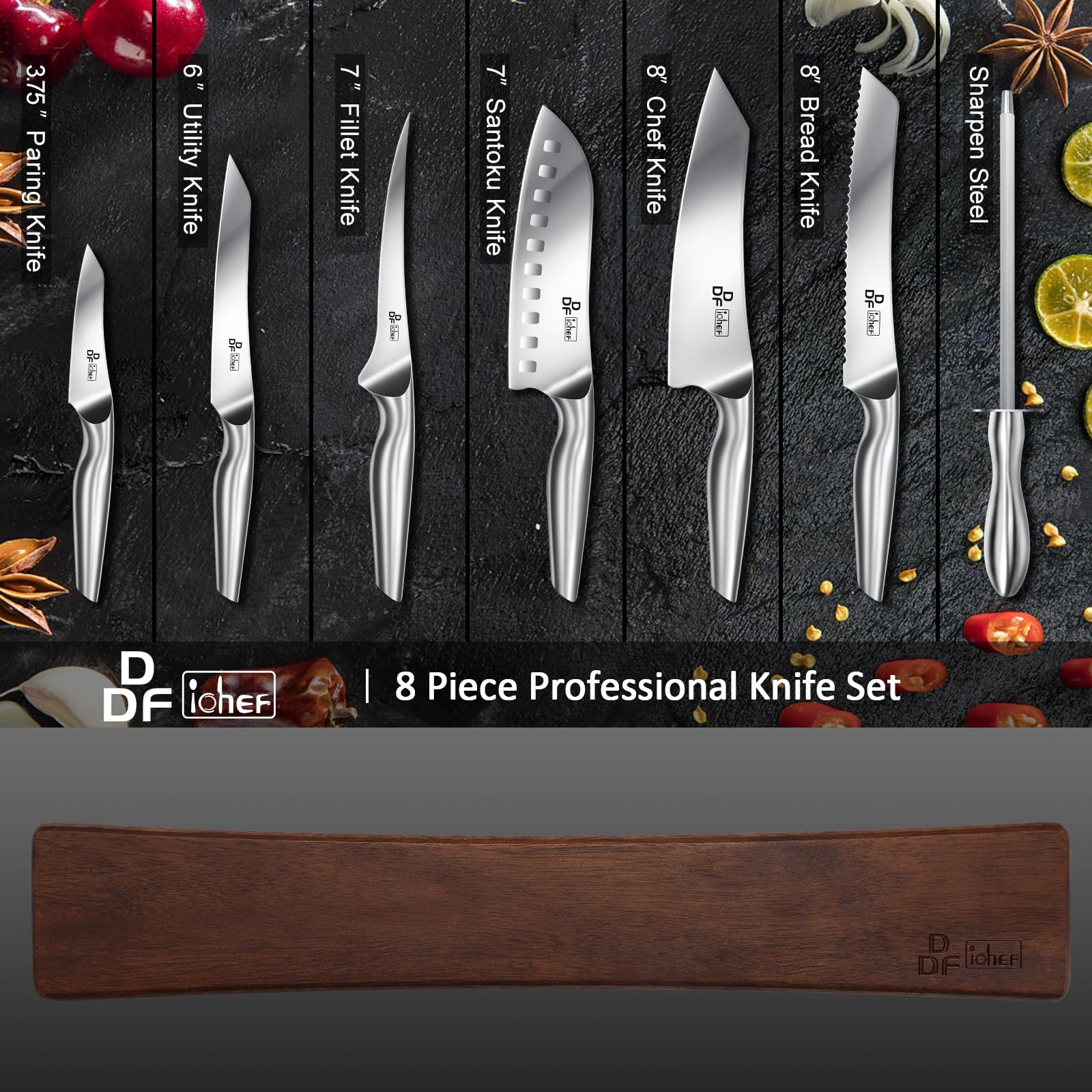 DDF iohEF 7-inch santoku knife for dicing and mincing