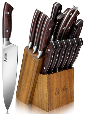 DDF iohEF knife block with blades neatly organized for quick kitchen prep