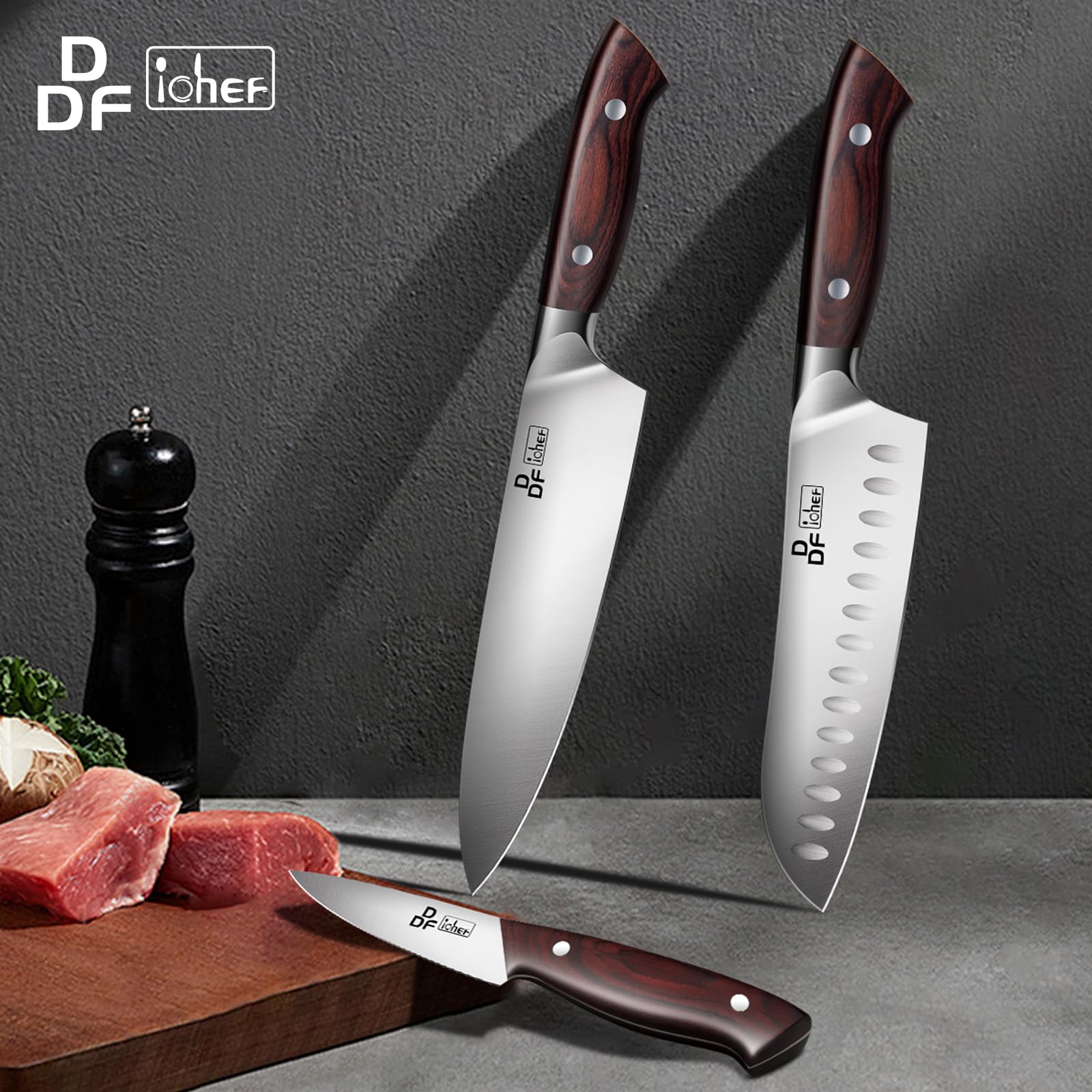DDF iohEF blade edge at 58 Rockwell for sharp slicing