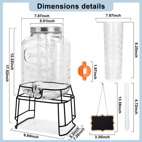 DD&HAPP sturdy metal stand elevates the dispenser for easy pouring