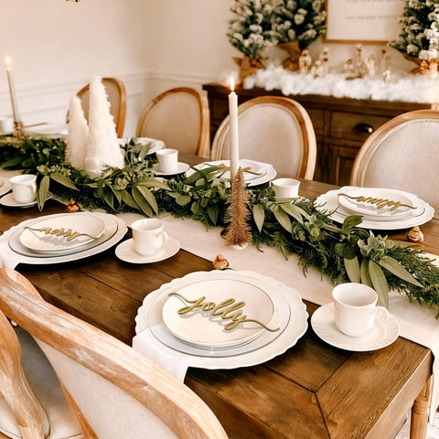 DDLP Believe wood cutout adds a timeless Christmas touch to plates.