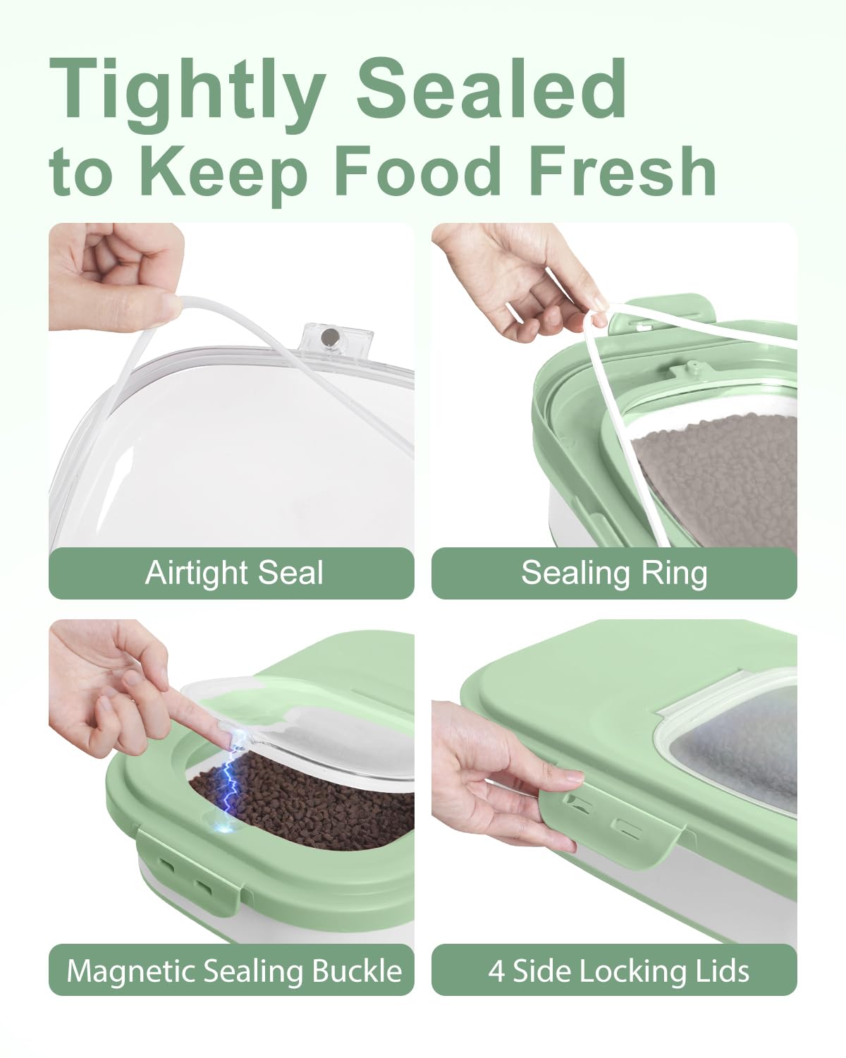 DDMOMMY airtight locking lid keeps contents fresh and moisture-free