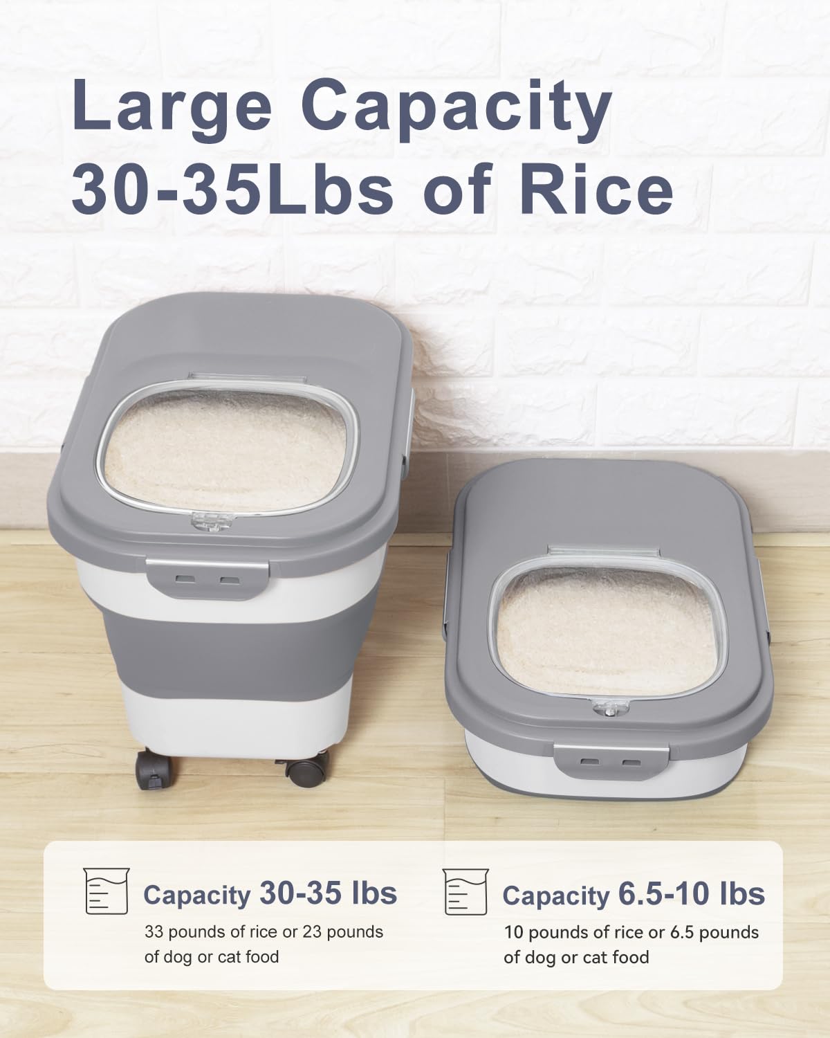 DDMOMMY collapsible rice container folded to save space
