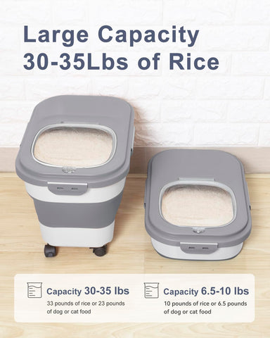 DDMOMMY collapsible rice container folded to save space