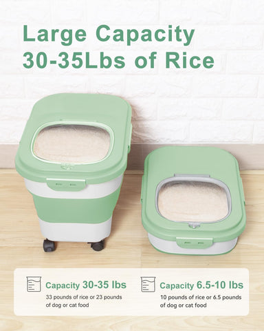 DDMOMMY collapsible rice storage saves space when not in use