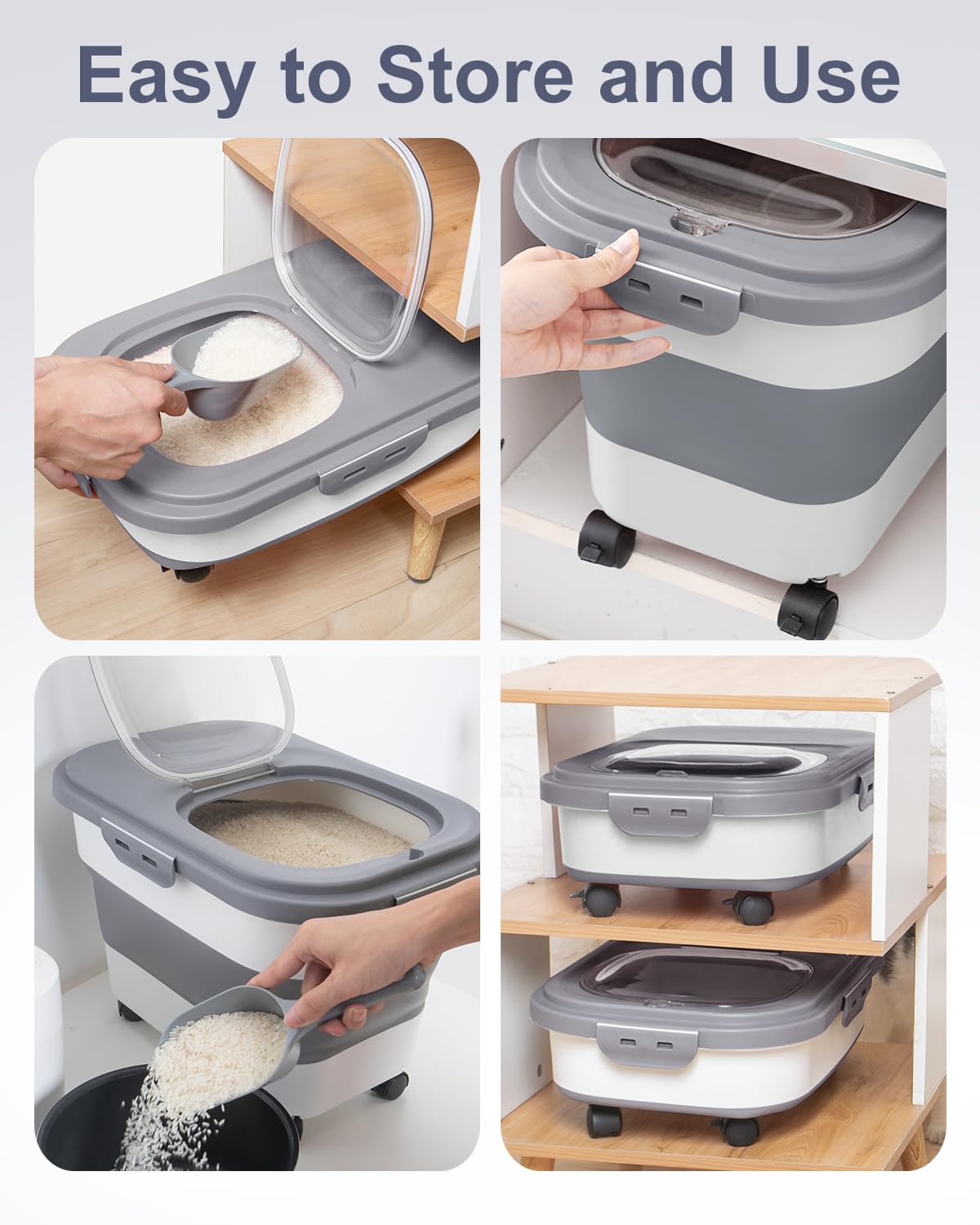 DDMOMMY pet food storage container suitable for dry kibble