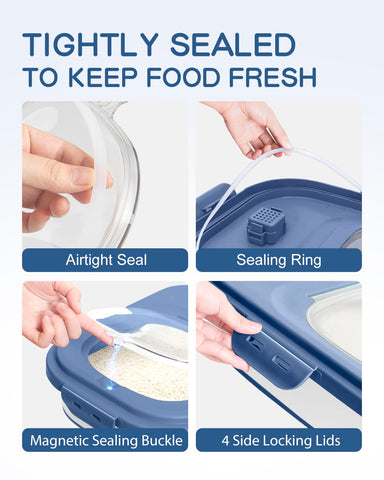 DDMOMMY rice-storage-container-airtight-lids: keeps contents fresh and moisture-free.