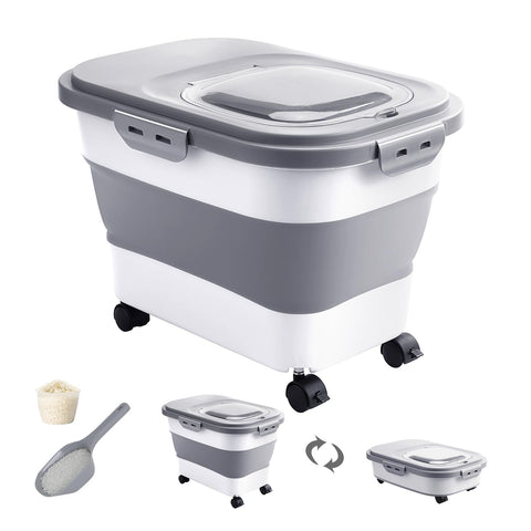 DDMOMMY rice storage container with rolling wheels for easy transport