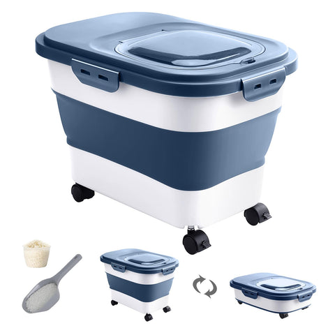 DDMOMMY rice-storage-container-wheels: easy to move and organize in the pantry.