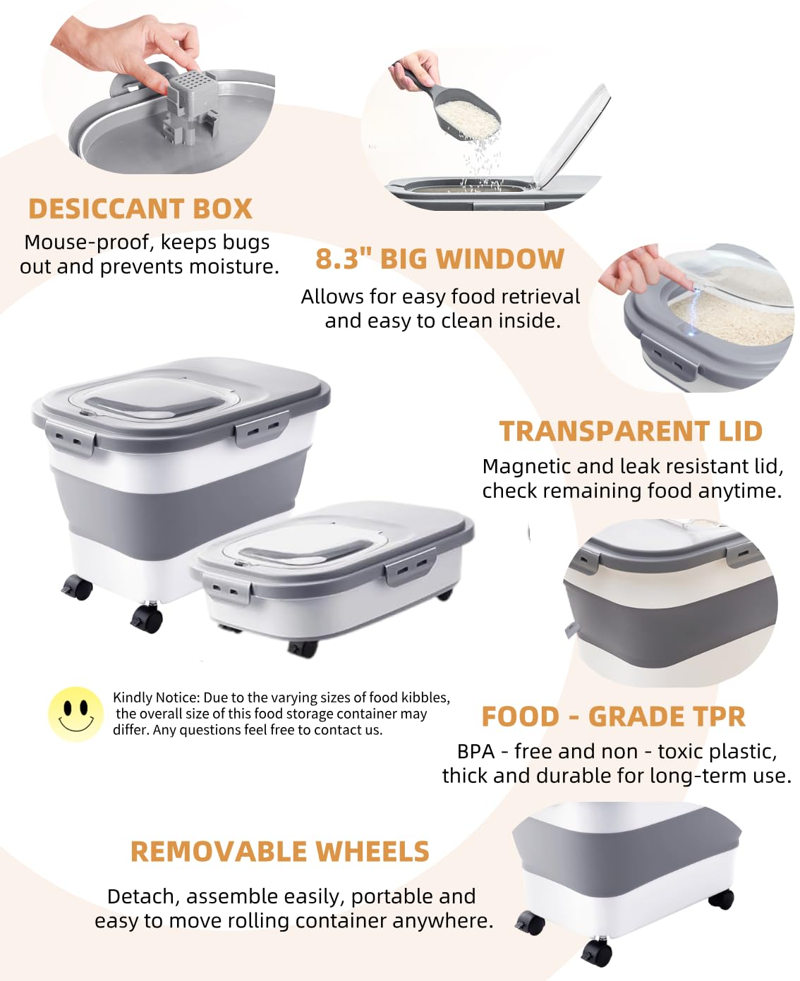 DDMOMMY versatile storage for rice, flour, and other dry goods