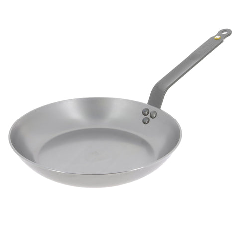 de Buyer MINERAL B carbon steel fry pan top view ideal for searing and sautéing