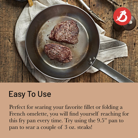 de Buyer MINERAL B pan with naturally slick surface after seasoning benefits