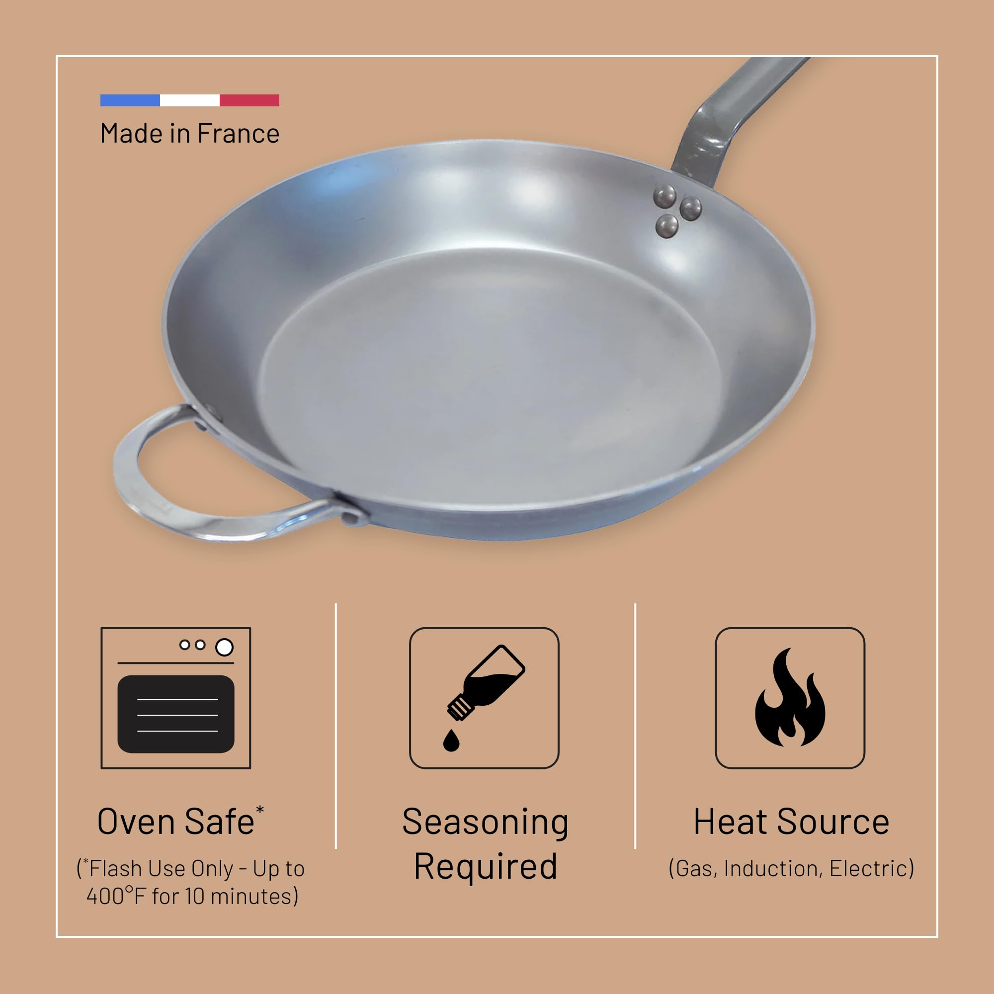 De Buyer Mineral B pan sautéing vegetables to a golden finish