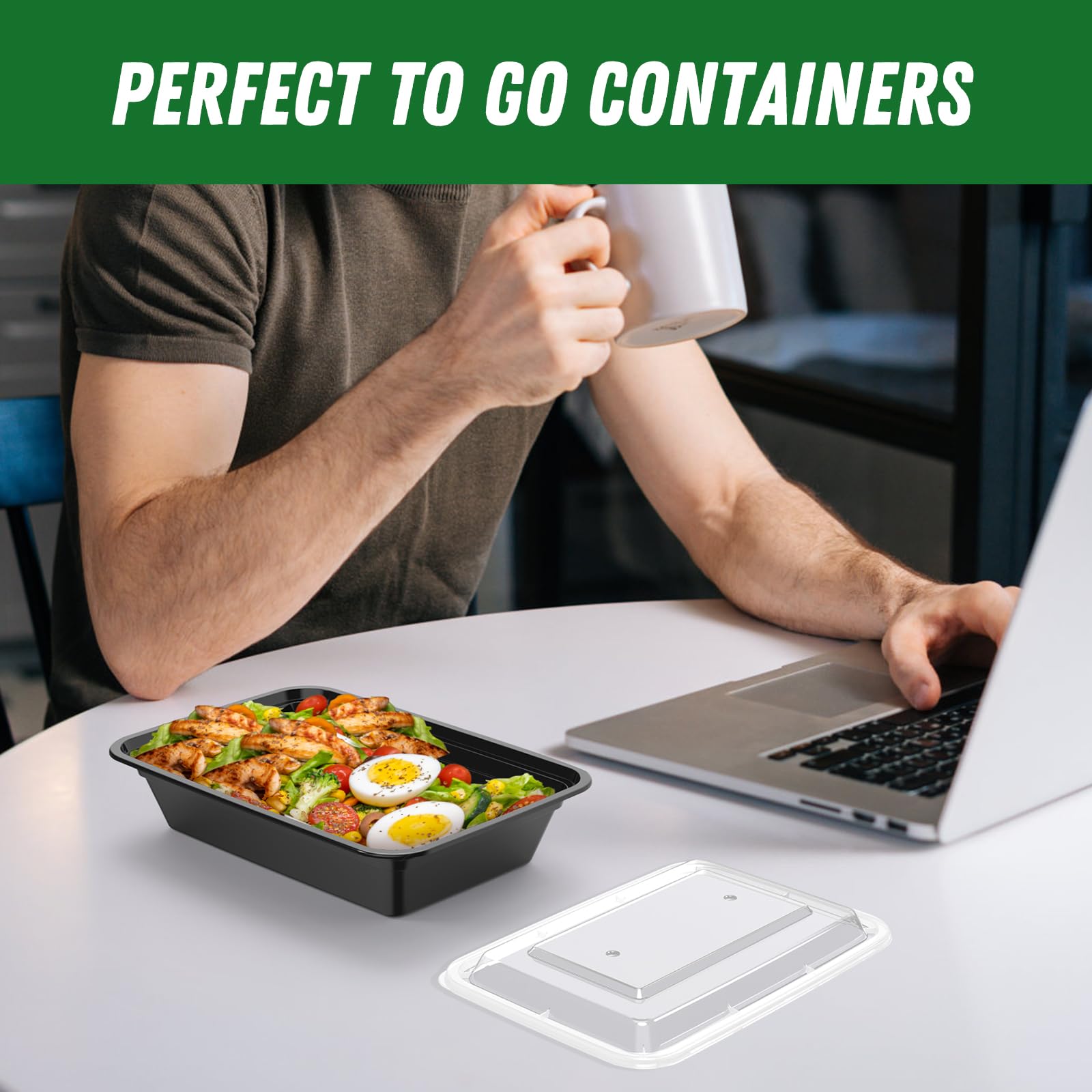 Dealusy black 32oz containers ideal for bulk meal prep