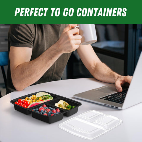 Dealusy 3-compartment bento-style design makes portioning quick and neat.