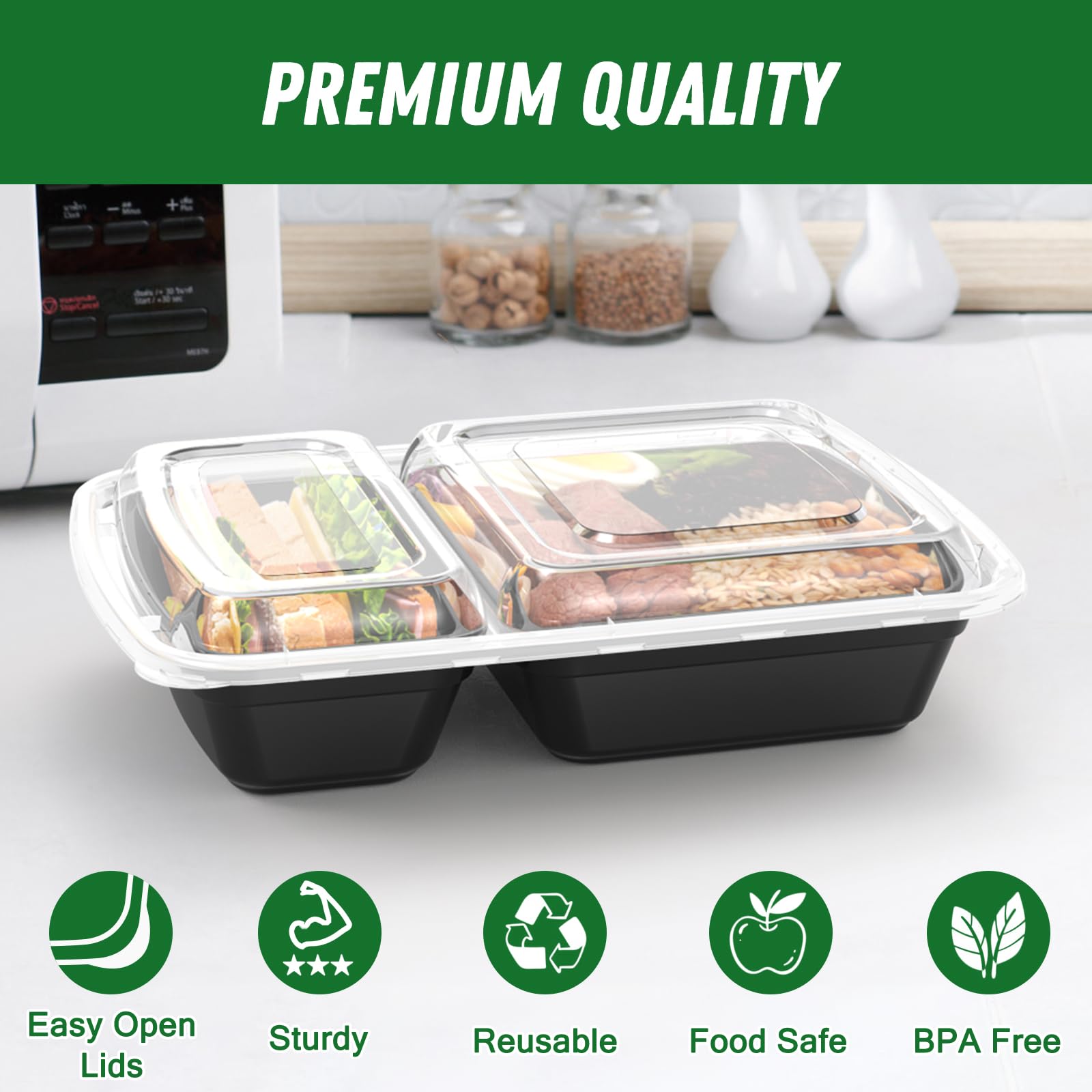 Dealusy leakproof container lids prevent spills during transport.