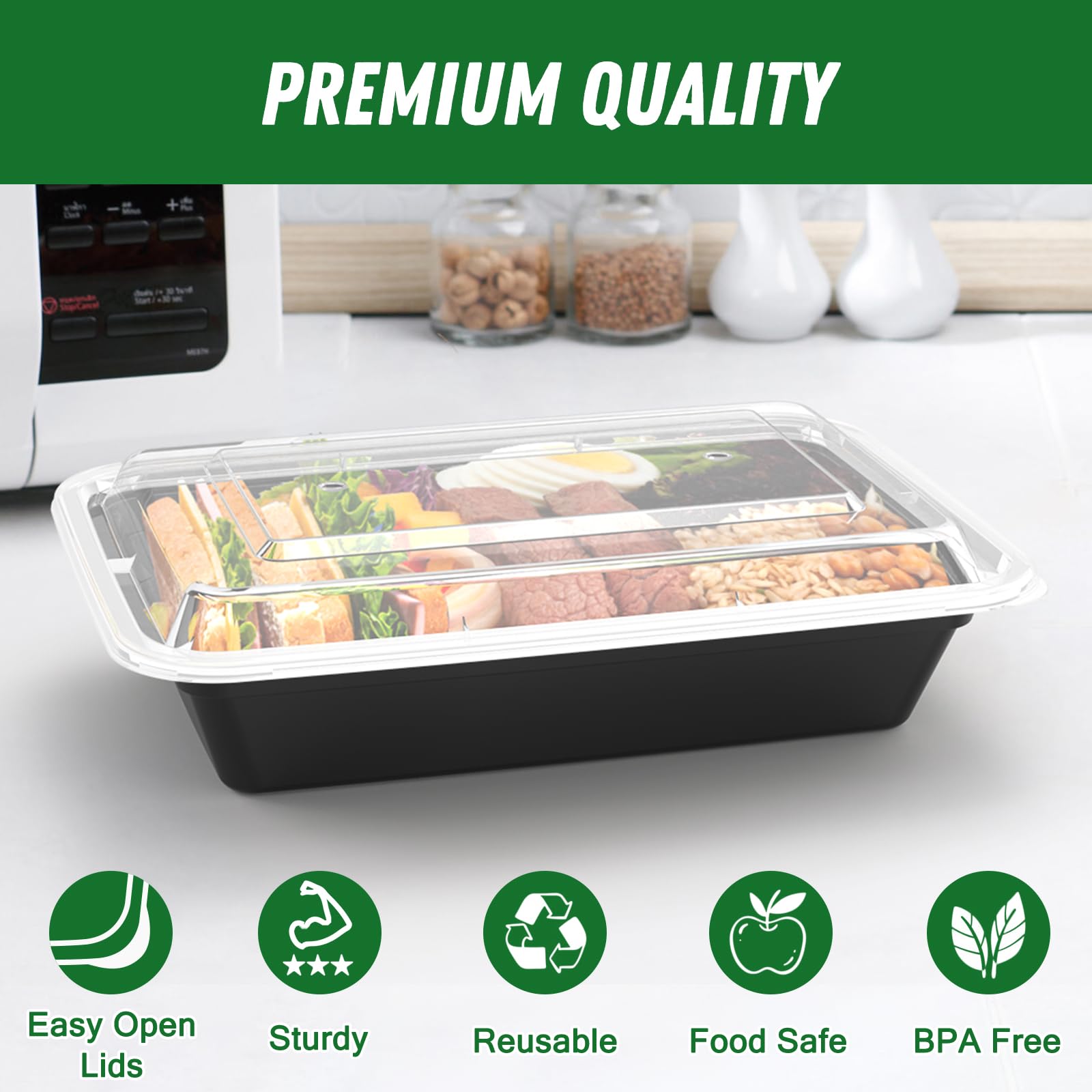 Dealusy microwave and freezer safe containers for reheating and freezing