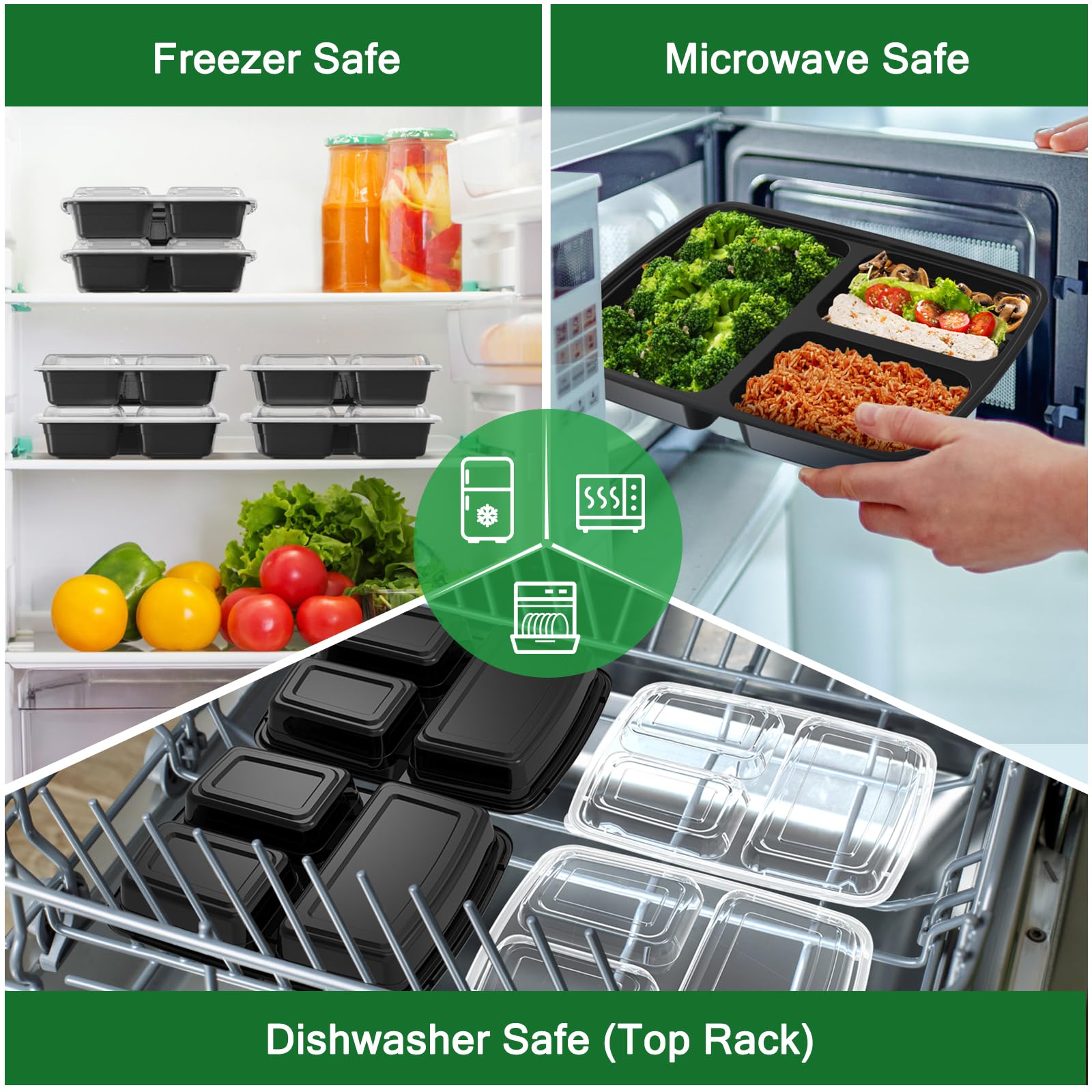 Dealusy stackable 32 oz containers save space in cabinets and totes.