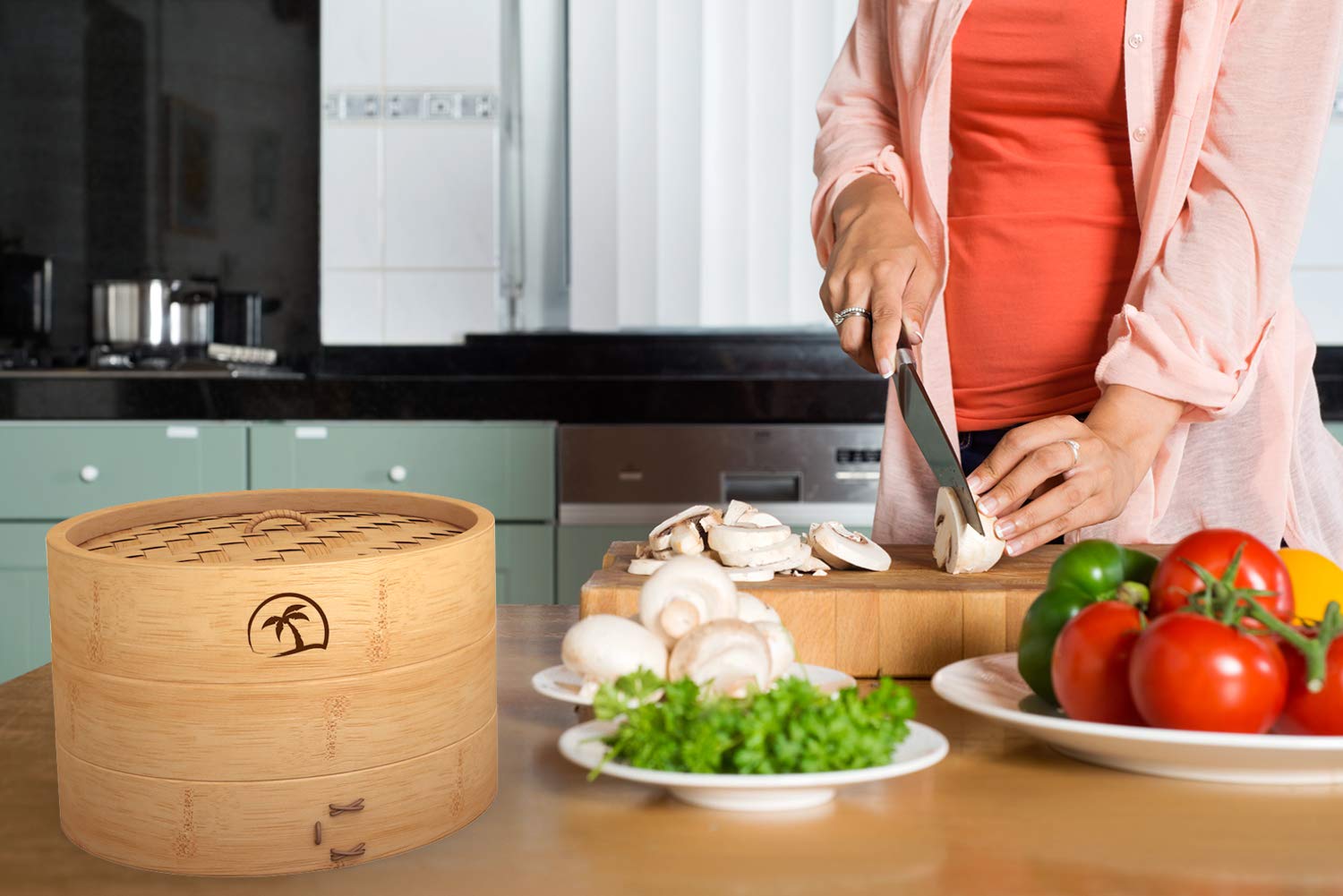 Dealzndealz 3-piece dumpling steamer set ideal for bao buns and dim sum.