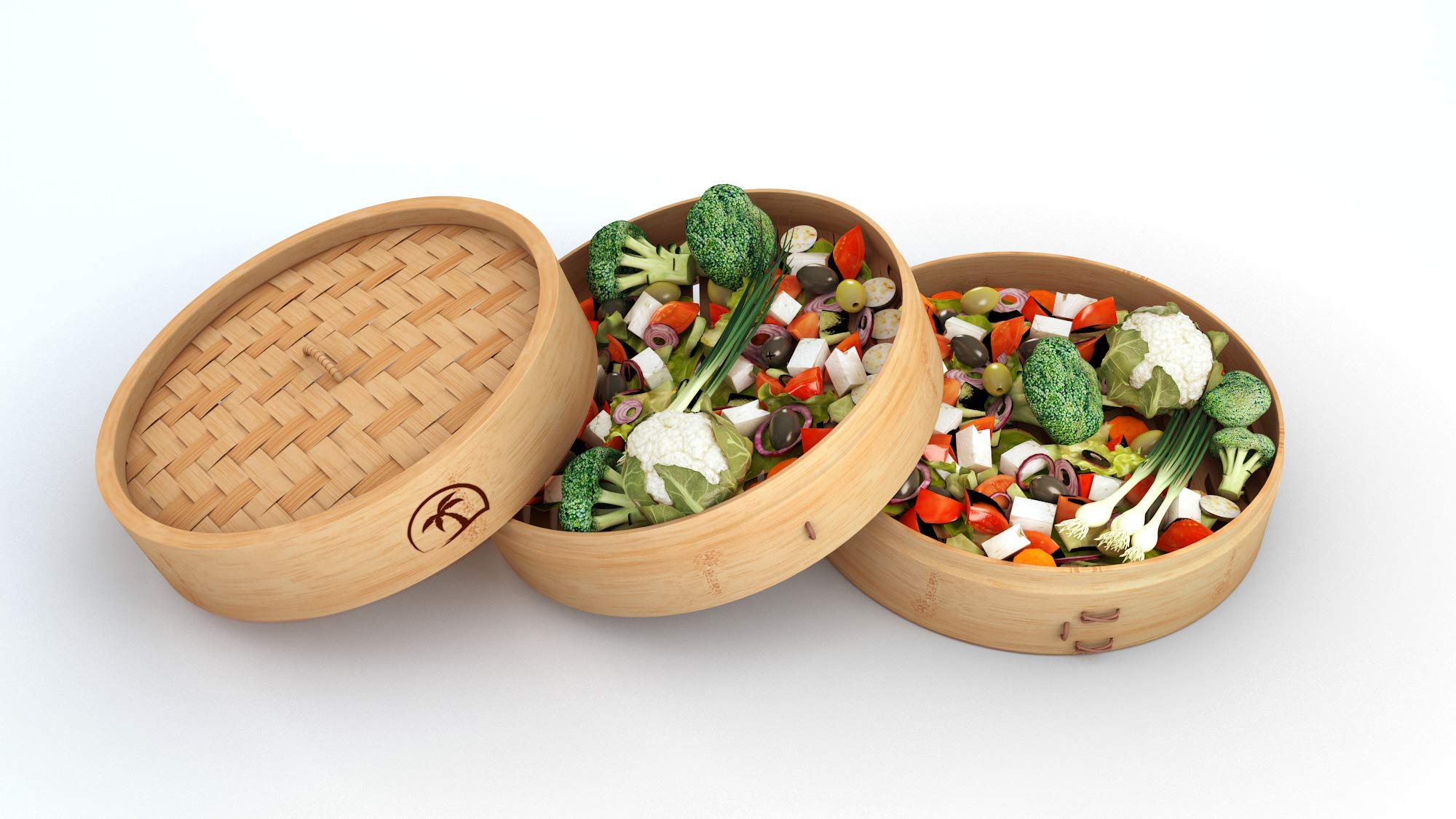 Dealzndealz authentic bamboo steamer crafted for Asian cuisine at home.