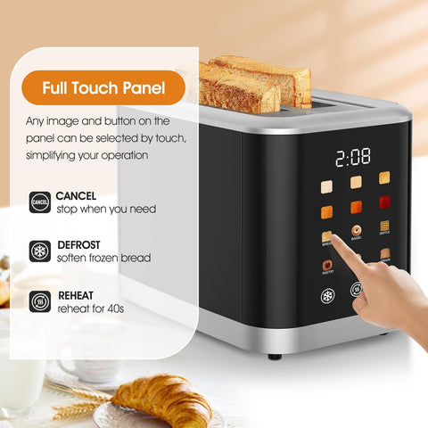 Dear Morning LCD touchscreen toaster illuminated display guiding toasting choices