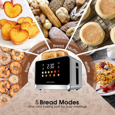 Dear Morning toaster LCD display emphasizes easy control for precise browning.